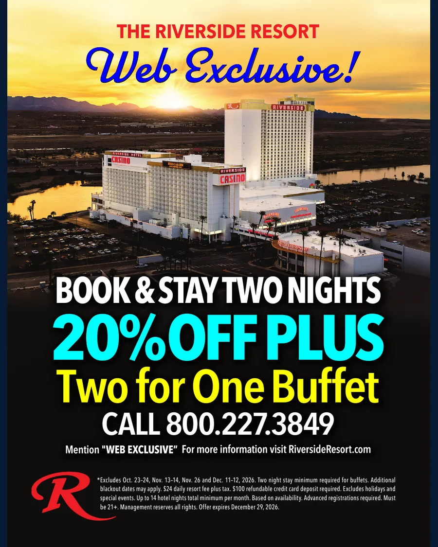 Riverside Resort Hotel & Casino sponsor advertisement