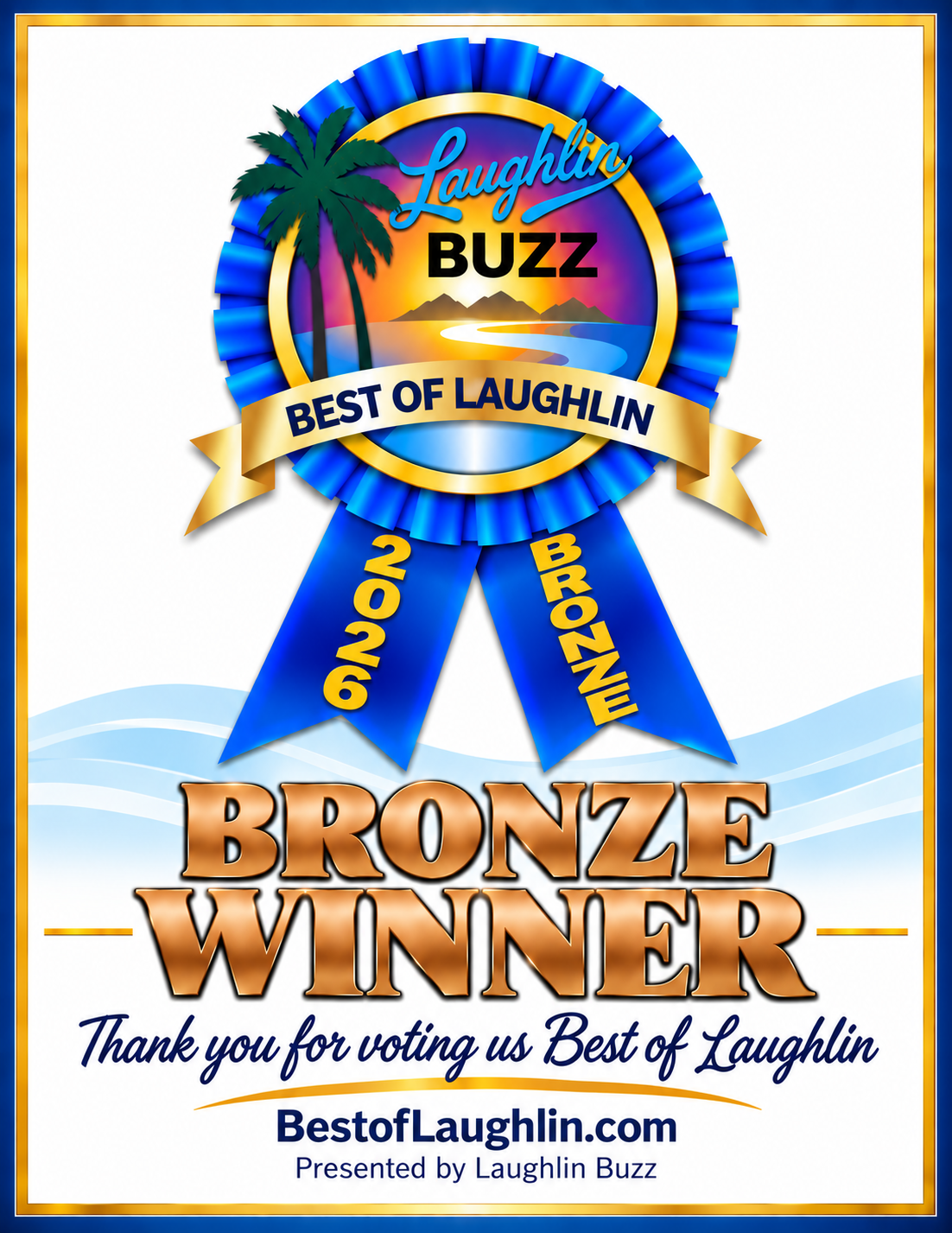 2026 Best of Laughlin Bronze Printable Winner Sign