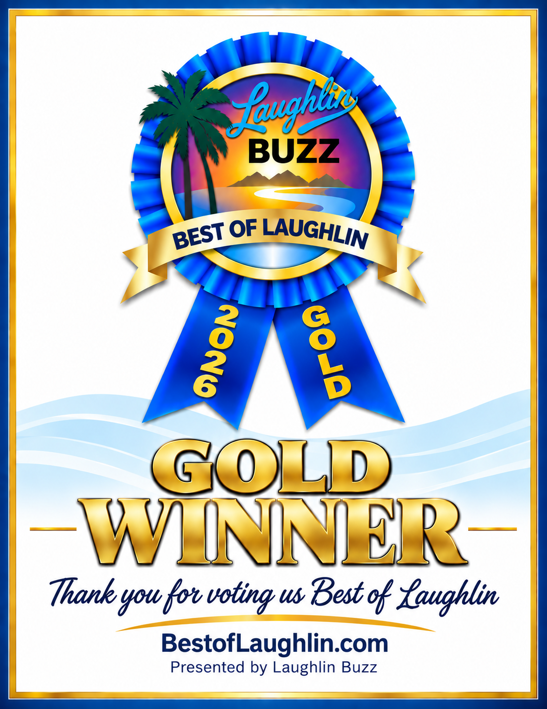 2026 Best of Laughlin Gold Printable Winner Sign