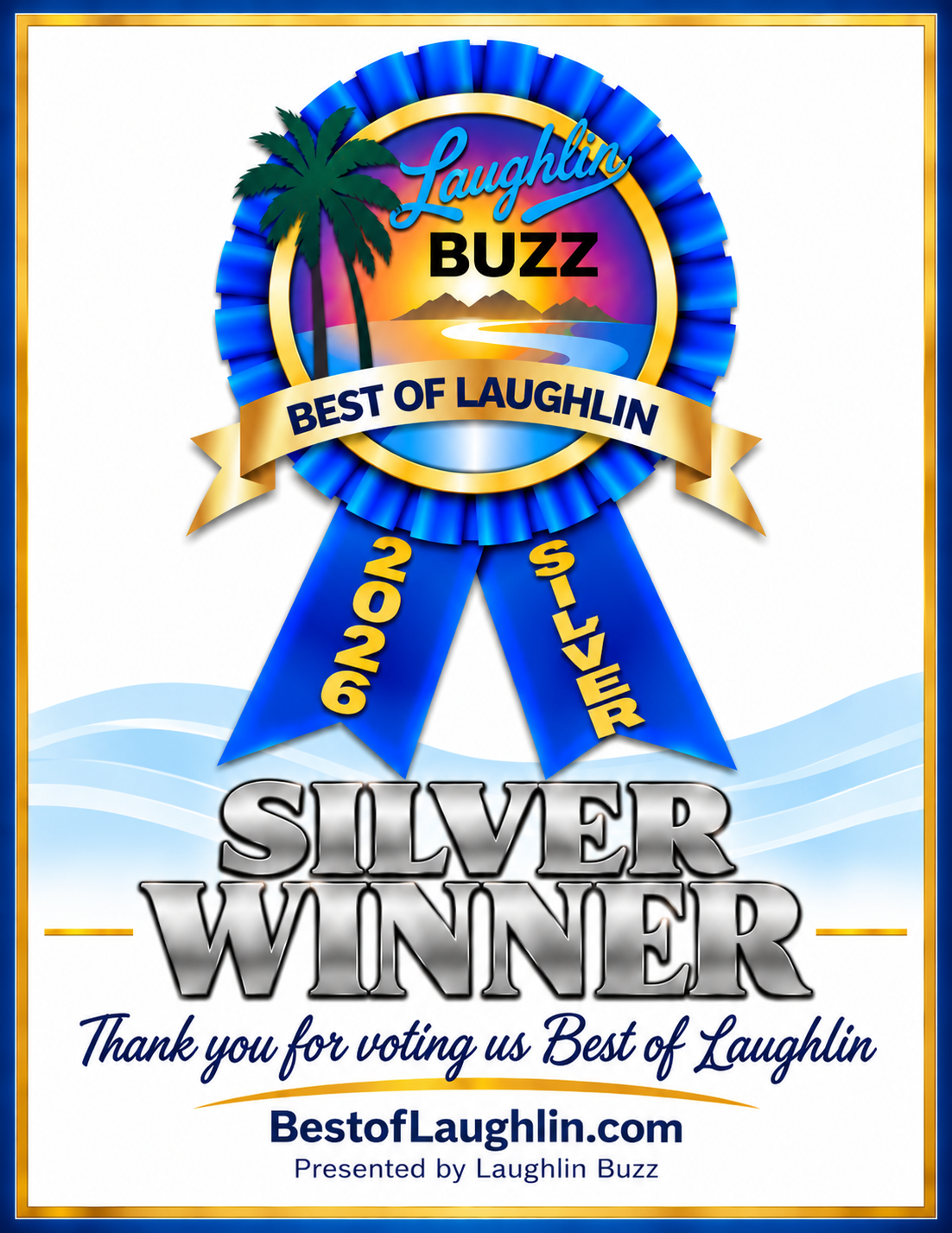 2026 Best of Laughlin Silver Printable Winner Sign